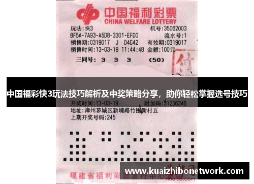 中国福彩快3玩法技巧解析及中奖策略分享，助你轻松掌握选号技巧
